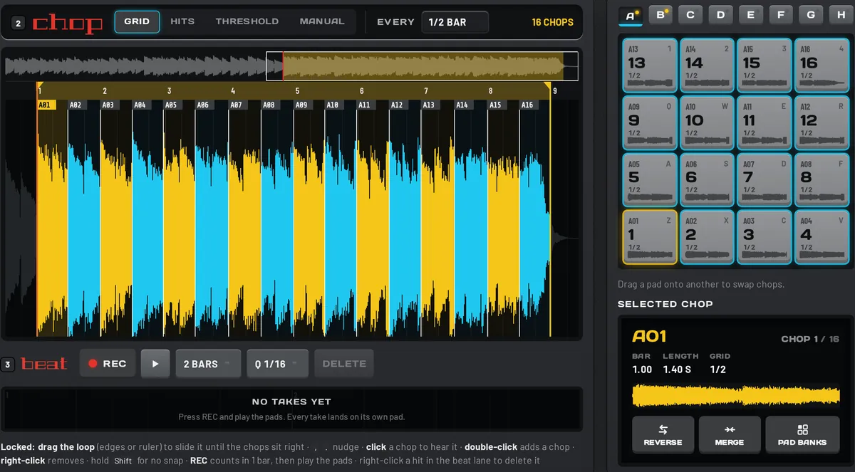 Sample Chop in Padhead: Sample chopper for the MPC Sample