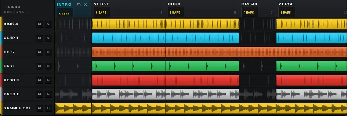 Arrange in Padhead: Song arranger for MPC loops